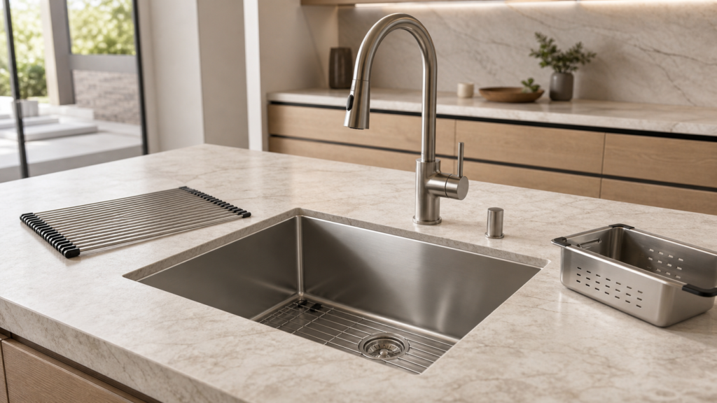 Stainless steel sink for modern 2026 kitchen project design